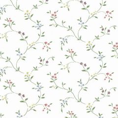 CN24604 Small Floral Trail Wallpaper Green, Yellow, Blue, Red Fresh Kitchens 5 Norwall Wallcovering