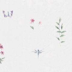CN24624 Summer Botanical Sidewall Wallpaper Pink, Purple, Blue Kitchen Elements Norwall Wallcovering