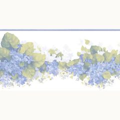 CO77196DC Hortensia Wallpaper Border Blue, Green, Light Blue Pretty Prints 4 Norwall Wallcovering