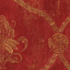 CS27328 Regal Damask Wallpaper Red, Tan, Ochre, Terra Cotta Classic Silks 2 Norwall Wallcovering