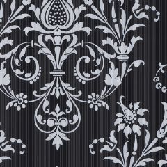 CS27361 Constantine Wallpaper Metallic Silver, Black Classic Silks 2 Norwall Wallcovering