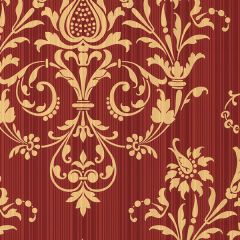 Constantine Wallpaper Red, Metallic Gold Norwall Wallcovering CS27362