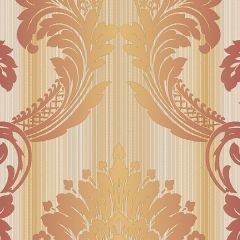 CS35604 String Damask Wallpaper Red, Orange, Metallic Gold Classic Silks 2 Norwall Wallcovering
