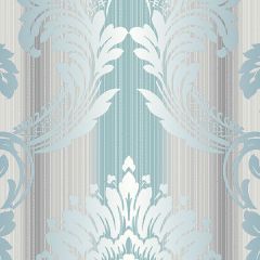 CS35608 String Damask Wallpaper Teal, Grey, Silver Classic Silks 2 Norwall Wallcovering