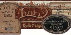 Antique Laundry Room Signs Border- 2 rolls