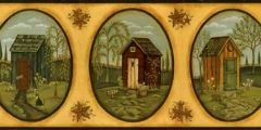 His and Her Primitive Outhouse Border