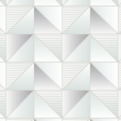 Cubist Wallpaper Green, Mint, Metallic Silver, Silver GX37632