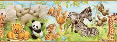 Deirdre Green Jungle Pals Portrait Wallpaper Border Chesapeake BBC83002B