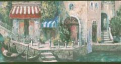 Green Venice Canal Wallpaper Border DB3690B