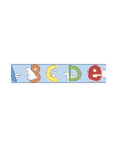 Simple ABC's Animal Alphabet on Blue Mural Blue Edge Wallpaper Border WK6905BD