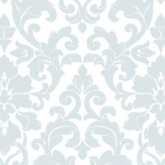 DS29714 Velvet Damask Wallpaper Aqua, White Stripes & Damasks 3 Norwall Wallcovering