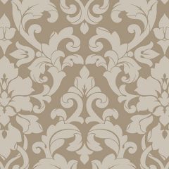 DS29716 Velvet Damask Wallpaper Taupe, Brown, Metallic Silver Stripes & Damasks 3 Norwall Wallcovering