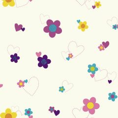 Walt Disney Kids Ii Flower & Hearts Wallpaper