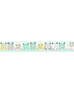 DwellStudio Baby & Kids Bears Wallpaper Border - Black Yellow Blue 