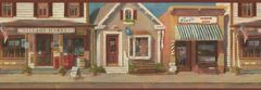 Small Town Main Street Wallpaper Border