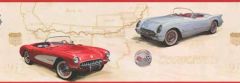 GM Corvette Red Wallpaper Border