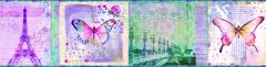 Worldly Purple Bon Voyage Butterflies Wallpaper Border Chesapeake BBC46402B