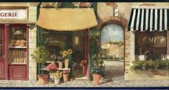 Black French Storefront Wallpaper Border