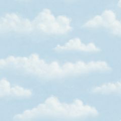 Fluff Blue Faux Puffy Clouds Wallpaper Sidewall Chesapeake BBC47075