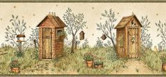 Garden Outhouse Wallpaper Border FAM65022B- 2 Rolls Left
