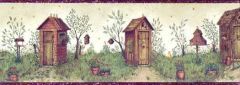 Brown Garden Outhouse Wallpaper Border
