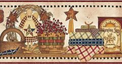 Brown Washroom Wallpaper Border FAM65033B
