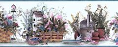 Blue Garden Gifts Wallpaper Border