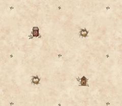 Birdhouse and Wreath Wallpaper