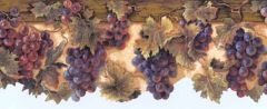 Tan Harvest Time Grape Wallpaper Border