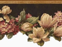 Black Magnolia Wallpaper Border