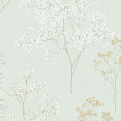 FH37511 Queen Anne's Lace Wallpaper Green, Ochre, Orange, Sage, Mint, Mint Green Farmhouse Living Norwall Wallcovering