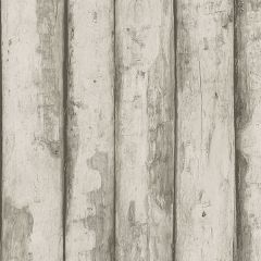 FH37533 Log Cabin Wallpaper Taupe, Brown Farmhouse Living Norwall Wallcovering