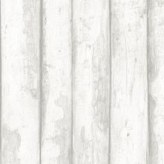 FH37534 Log Cabin Wallpaper Grey, Light Dolphin Grey Farmhouse Living Norwall Wallcovering