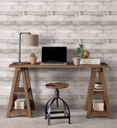 FH37558 Beachwood Wallpaper Light Grey, White, Dove, Dove White Farmhouse Living Norwall Wallcovering