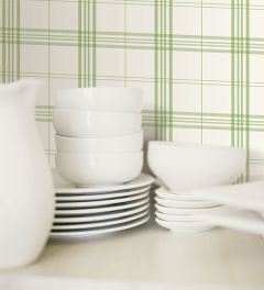 FK34401 Kitchen Plaid Wallpaper Green Fresh Kitchens 5 Norwall Wallcovering