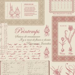 FK34418 Printemps Script Wallpaper Beige, Pink, Cream Fresh Kitchens 5 Norwall Wallcovering