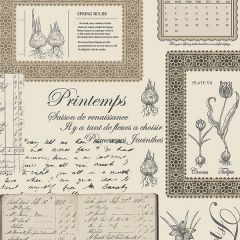 FK34419 Printemps Script Wallpaper Beige, Charcoal, Black Fresh Kitchens 5 Norwall Wallcovering