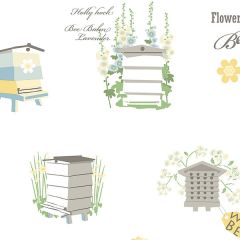 FK34423 Bee Hive Wallpaper Yellow, Green, Grey Fresh Kitchens 5 Norwall Wallcovering