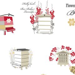 FK34425 Bee Hive Wallpaper Red, Yellow, Black Fresh Kitchens 5 Norwall Wallcovering