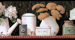 Red Check and Country Tins Wallpaper Border