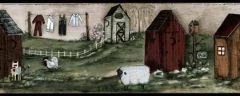 Black Outhouse Wallpaper Border