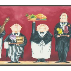 FK78453 Butlers Wallpaper Border Red, Black Fresh Kitchens 5 Norwall Wallcovering