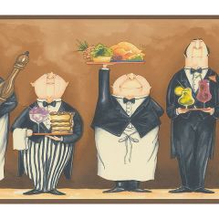 FK78454 Butlers Wallpaper Border Ochre, Brown, Black Fresh Kitchens 5 Norwall Wallcovering
