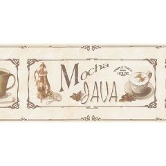 FK78456 Java Wallpaper Border Beige, Brown Fresh Kitchens 5 Norwall Wallcovering