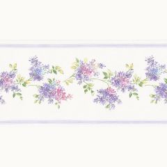 FK78459 Lilac Wallpaper Border Purple, Pink, Blue Pretty Prints 4 Norwall Wallcovering