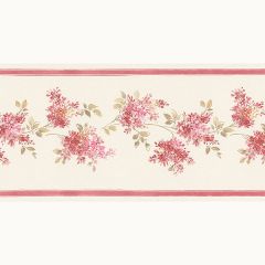 FK78461 Lilac Wallpaper Border Cream, Pink, Red Pretty Prints 4 Norwall Wallcovering