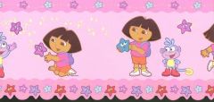 Pink Dora The Explorer Wallpaper Border