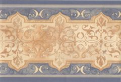 Blue Cream Traditional Wallpaper Border FP011112B