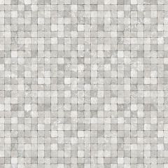 G67420 Shades of Grey/Silver Faux 1/2" Tile Grey, Medium Silver Natural FX Norwall Wallcovering