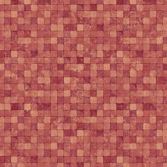 G67424 Burnt Red Gold Faux 1/2" Tile Red, Burgandy, Goldtone Natural FX Norwall Wallcovering